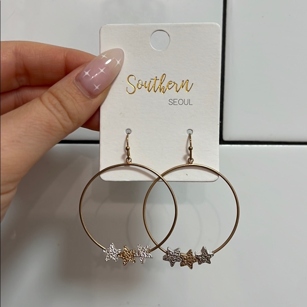 Star Hoop Earrings